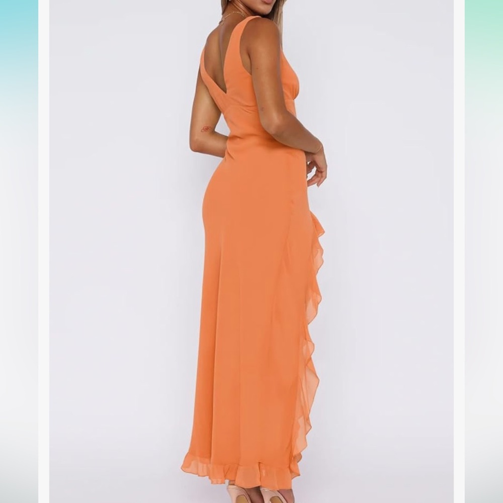 🧡ORANGE FORMAL DRESS🧡 - Picture 2 of 4
